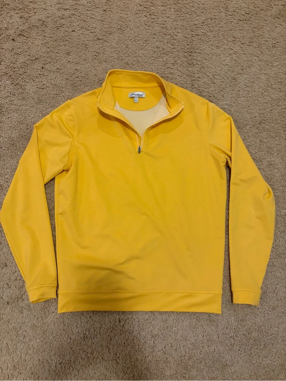 Peter Millar Men's Bright Yellow Quarter-Zip Pullover